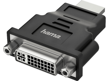 Adaptador HDMI a DVI - Hama 00200339, De conector enchufe DVI-D, Transmisión 4K Ultra HD, Negro