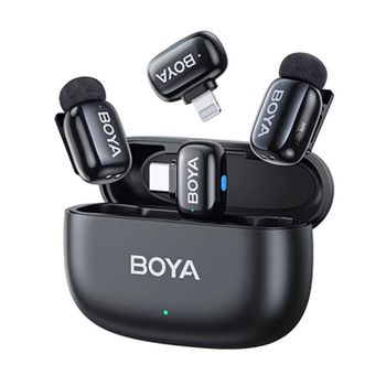 Micrófono Boya MINI 2-01 Inalámbrico USB-C omnidireccional con IA y doble receptor