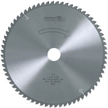 Mafell Hoja De Sierra Con Plaquita De Metal Duro 68 Dientes Trapecio Hueco 250x2,8 / 2,8x30 Mm - 092467