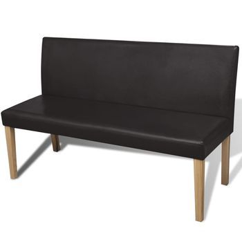 Banco Interior | Banco De Cuero Sintético 139,5 Cm Marrón Oscuro
