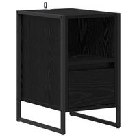 mesita de noche  armario de noche  mesa de noche con cajon roble negro 395 x 30 x 50 cm