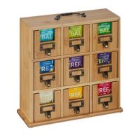 porta te de bambu con 9 compartimentos - light browncopper - 13x335x315cm