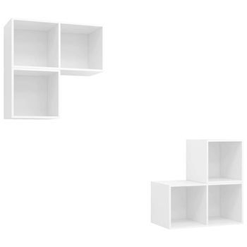 Juego De Muebles De Salón 4 Piezas Madera De Ingeniería Blanco Vidaxl