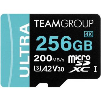 Tarjeta microSDXC Team TULMSDX256GIA2V3022503 256GB Ultra-Rápida 200MB/s