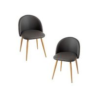 pack 2 sillas vint polipiel de polipiel 743843 cm - gris