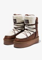botas doble cordon con forro calido nordic v2 trk camel - marron