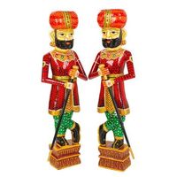 figuras decor de madera pintadas artesanal set 2 pzas