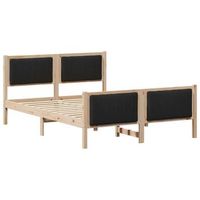 estructura de cama con cabecera marron y negro 140 x 200 cm vidaxl