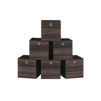 caja almacenaje con asa organizadora de tela oxford y tela no tejida ajustable plegable marron castano  30 x 30 x 30 cm