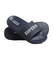 superdry para mujer wf310185a chanclas de piscina con logotipo code marino 3839 plano ninguno casual beachwear