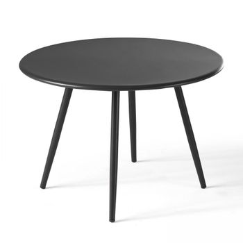 Mesa de centro redonda de metal gris