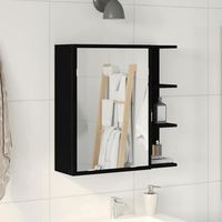 vidaxl armario con espejo de bano roble negro 625 x 205 x 64 cm