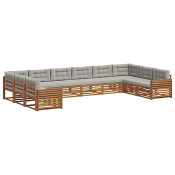 Juegos De Sofás 9 Uds. Gris Natural Y Claro Vidaxl