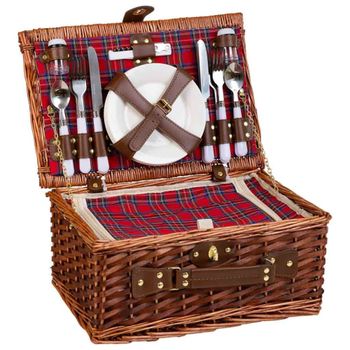 Cesta de picnic 4 servicios marron