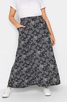 yours falda larga azul marina estampada mujer curvy y tallas grandes yours