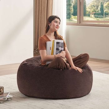 Sillón Puf Para Adultos De 3 Pies, Funda Lavable Y Diseño Plegable
