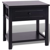 mesita de noche de madera negro vidaxl