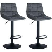juego de 2 taburetes de bar jerry en terciopelo gris oscuro 465x43x87 cm clp