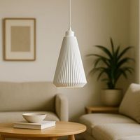 lampara de techo modelo kai blbb blanco cable de seda trenzado blanco embellecedor floron de techo blanco luz led e27