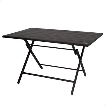 Mesa Plegable de Jardín de Acero Resistente 120x75x70 Cm, Negro