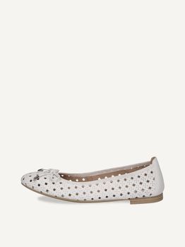 CAPRICE Ballerina, white, made of Leather with Block heel, Size 40