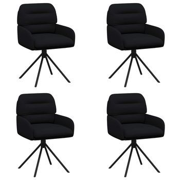 Sillas De Comedor Giratorias 4 Uds. Cuero Sintético Negro Vidaxl