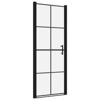puertas de ducha de vidrio templado negro 81x195 cm vidaxl