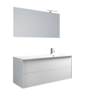 Composición Baño De Baño De Lavabo Derecha Igea 4 Piezas Blanco Mate En Mdf
