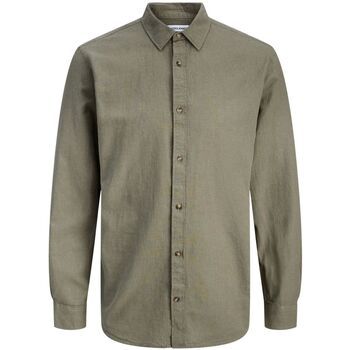 Jack & Jones Camisa manga larga 12289174 SUMMER LINEN-DUSTY OLIVE para hombre