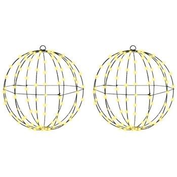 Bola Con 192 Led 2 Pcs Cálido 40 X 40 X 43,5 Cm Metal Vidaxl
