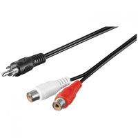 equip cable audio mini jack 35mm macho a 2x rca hembra 25m negro
