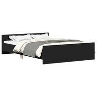 cama matrimonial  cama para adultos  estructura de cama con cabecero piecero negro 135x190cm