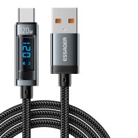 mensaje es-x47 6a 120w usb-a a tipo c cable de pantalla digital carga rapida transmision de datos cable de nucleo de cob
