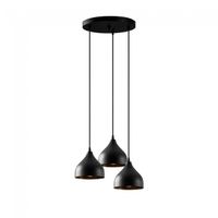 lampara colgante asney 18 negro 3 luces