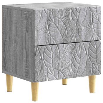 Mesita De Noche Sonoma Gris 43 X 34,5 X 48 Cm Vidaxl