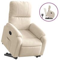 sillon de salon  silla  sillon reclinable elevable tela de microfibra beige