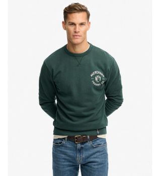Superdry para hombre. M2014305A Sudadera Merchant Graphic verde (S), Casual, Algodón