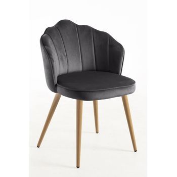 Silla Blume Terciopelo - Gris Oscuro