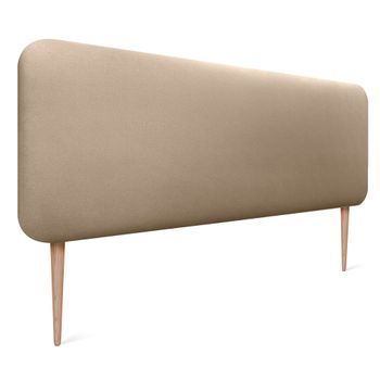 Dhome Cabecero Tapizado Liso Redondeado Polipiel Con Patas Para Pared Acústicos Cabeceros Absorbentes Cabezal Cama Dormitorio (champan, 135cm)