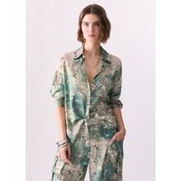 liu jo camisa camisa en saten estampado para mujer