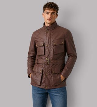 Belstaff para hombre. 105310 Chaqueta Trialmaster burdeos (48), Casual, Algodón