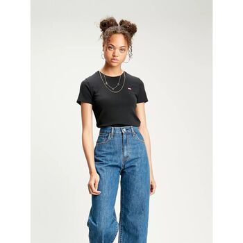 Levis Camiseta 37697 0001 - SS RIB BABY TEE-BLACK para mujer