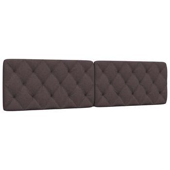 Cabecero De Cama Acolchado Tela Marrón Oscuro 200 Cm Vidaxl