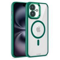 cool funda magnetica transparente con borde verde para iphone 16