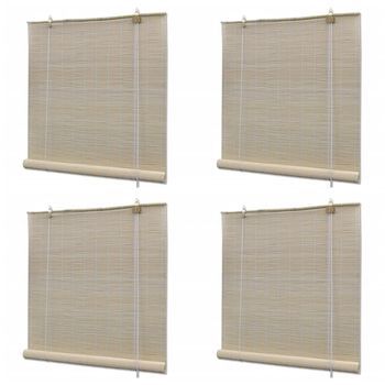 Estor Enrollable De Bambú Natural 4 Unidades 120x160 Cm Vidaxl