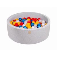 meowbaby piscina de bolas round seca para ninos gris claro  rojoamarilloperlaazul perla 200 pcs 90x30cm