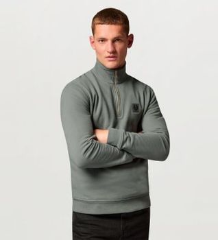 Belstaff para hombre. 106570 Sudadera Quarter Zip gris (XL), Casual, Algodón