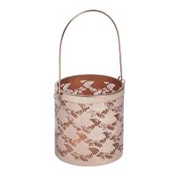 portavelas decorativo de hierro cobre h16