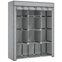 armario de tela 125x43x1625 cm gris claro