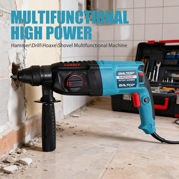 Taladro de percusión multifuncional, martillo rotativo, taladro de impacto, herramienta eléctrica, martillo eléctrico, cincel y herramienta eléctrica con mango ajustable